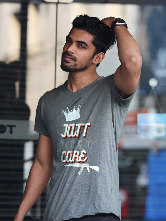 JATT DONT CARE V NECK T SHIRT