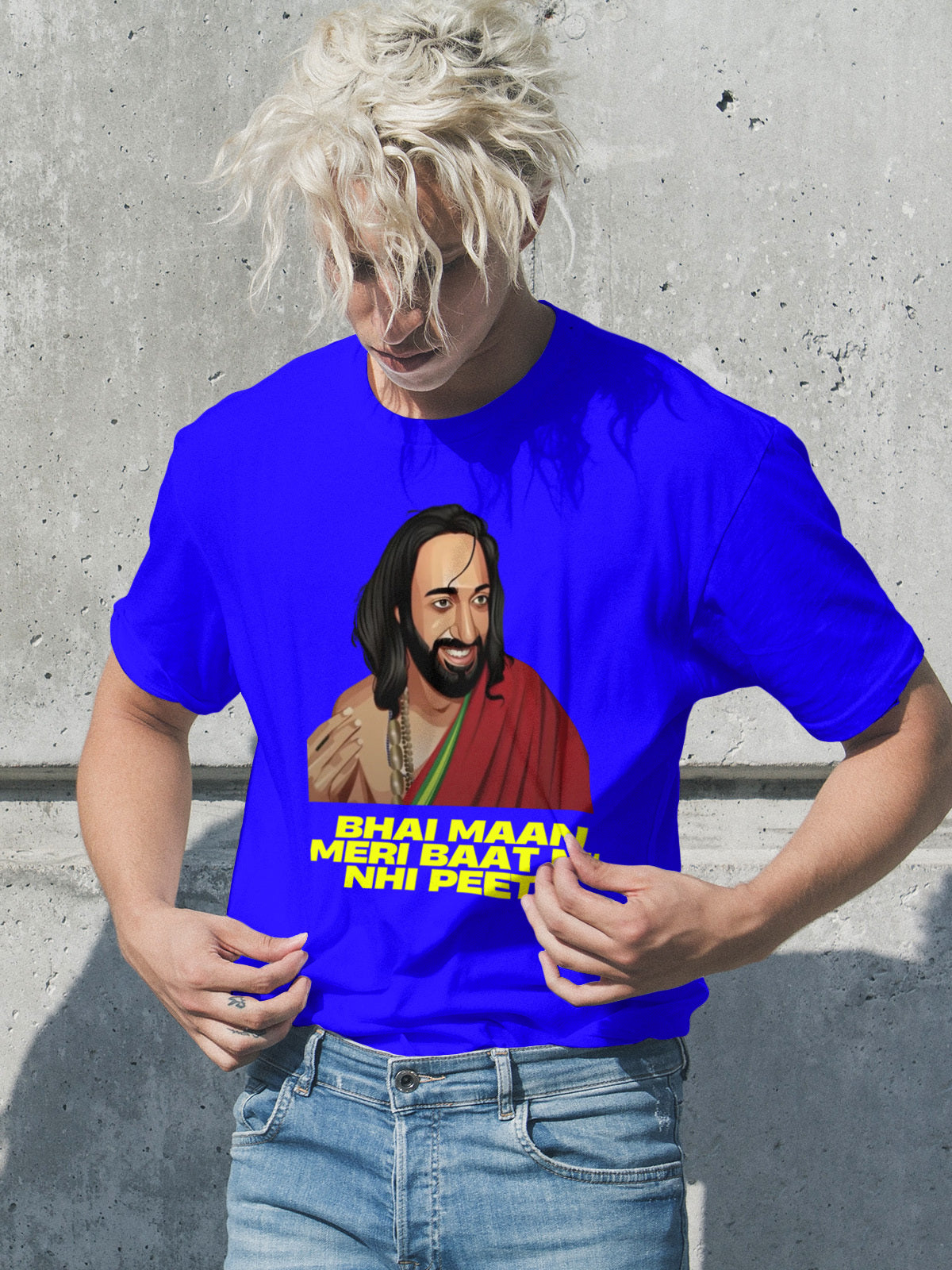 V Neck Half sleeve IIT Baba T Meme shirt