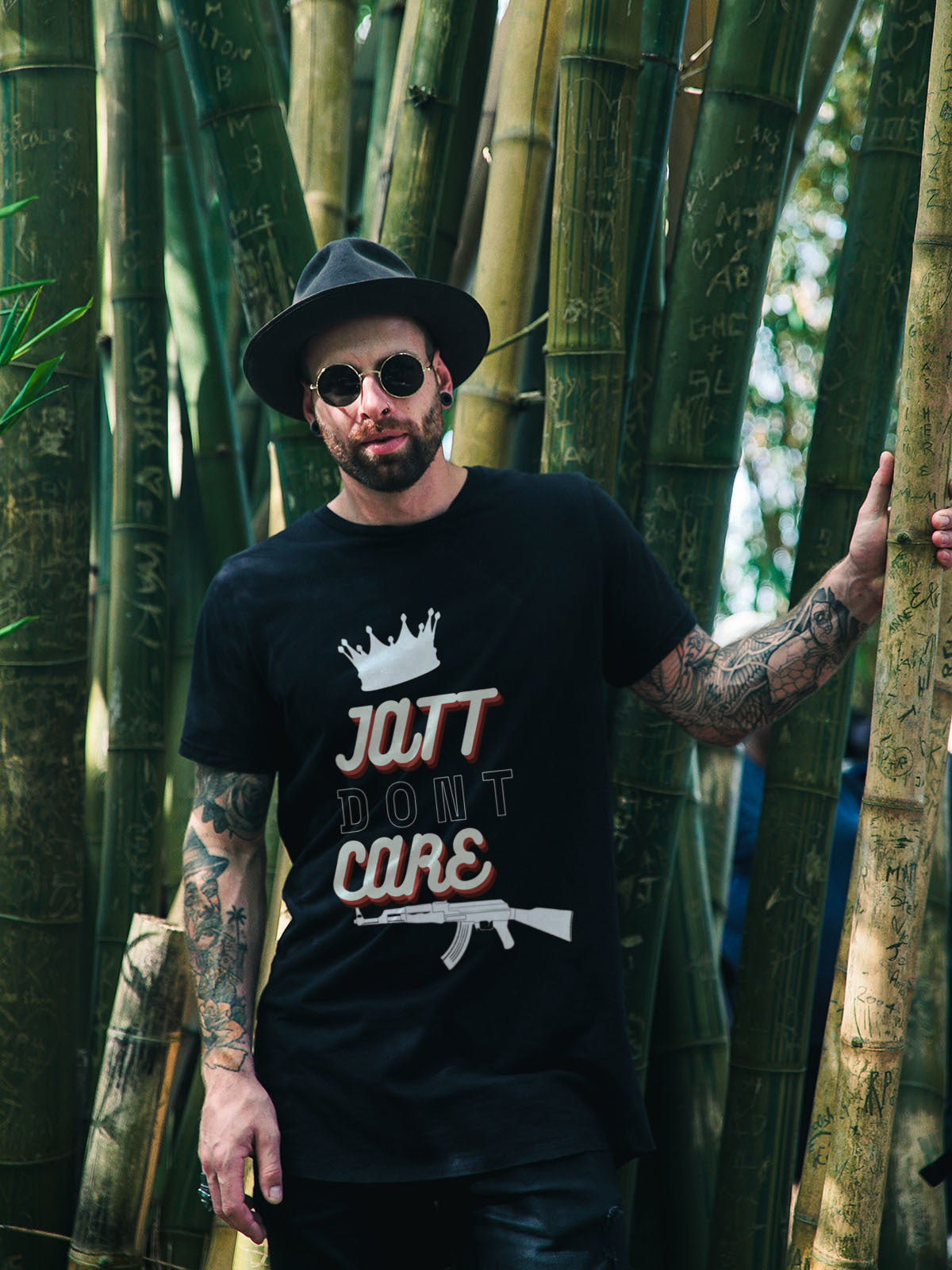 JATT DONT CARE V NECK T SHIRT